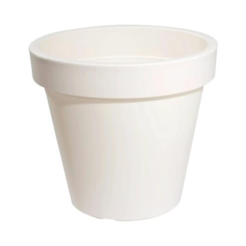 Bloempot ek rond 25cm wit