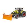 Tractor Claas Axion 950 met sneeuwkettingen en  ploegblad
