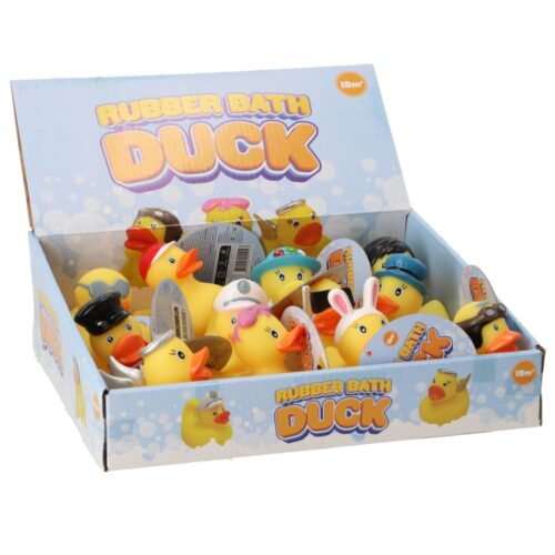 Badeend 10 cm 12 assorti (assortiment – willekeurige uitvoering)