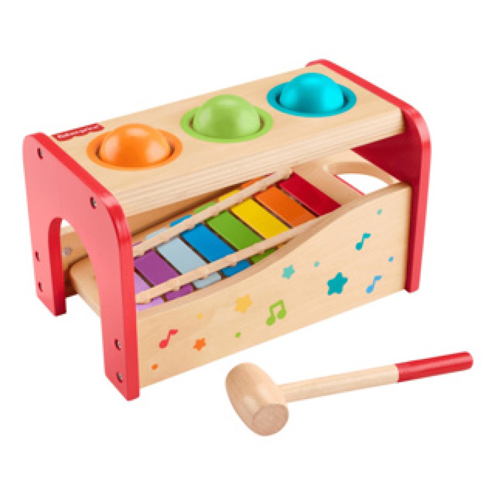 Fisher-Price hout xylophone met hamerbank - Afbeelding 2