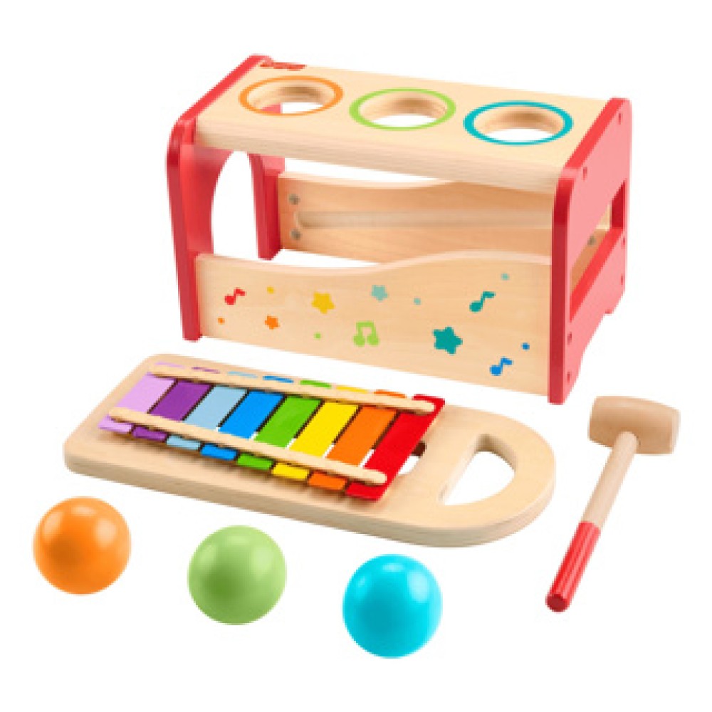 Fisher-Price hout xylophone met hamerbank - Afbeelding 3