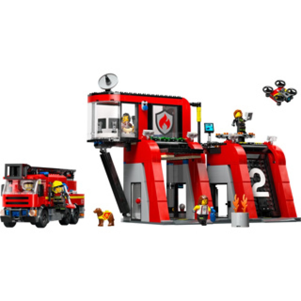 LEGO 60414 City Brandweerkazerne En Brandweerauto - Afbeelding 2