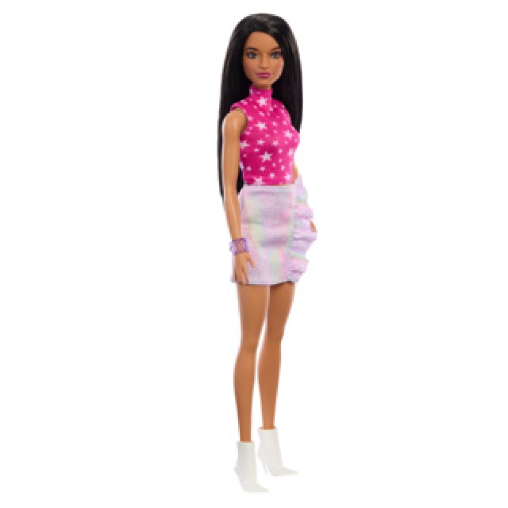 Barbie pop fashionista roze trui donker haar - Afbeelding 4