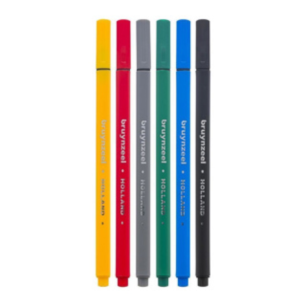 Bruynzeel Fineliner Set 6 Kleuren Basic - Afbeelding 3