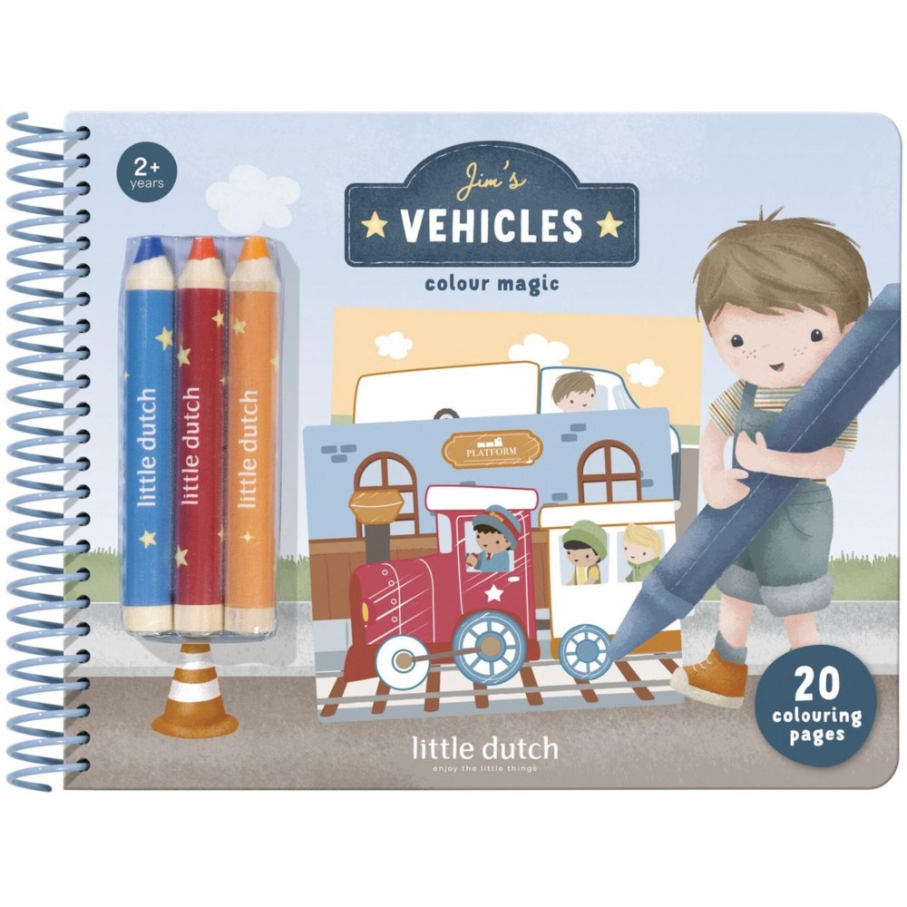 Magisch kleurboek Little Dutch Jim 30 pagina inclusief 3 krijtjes