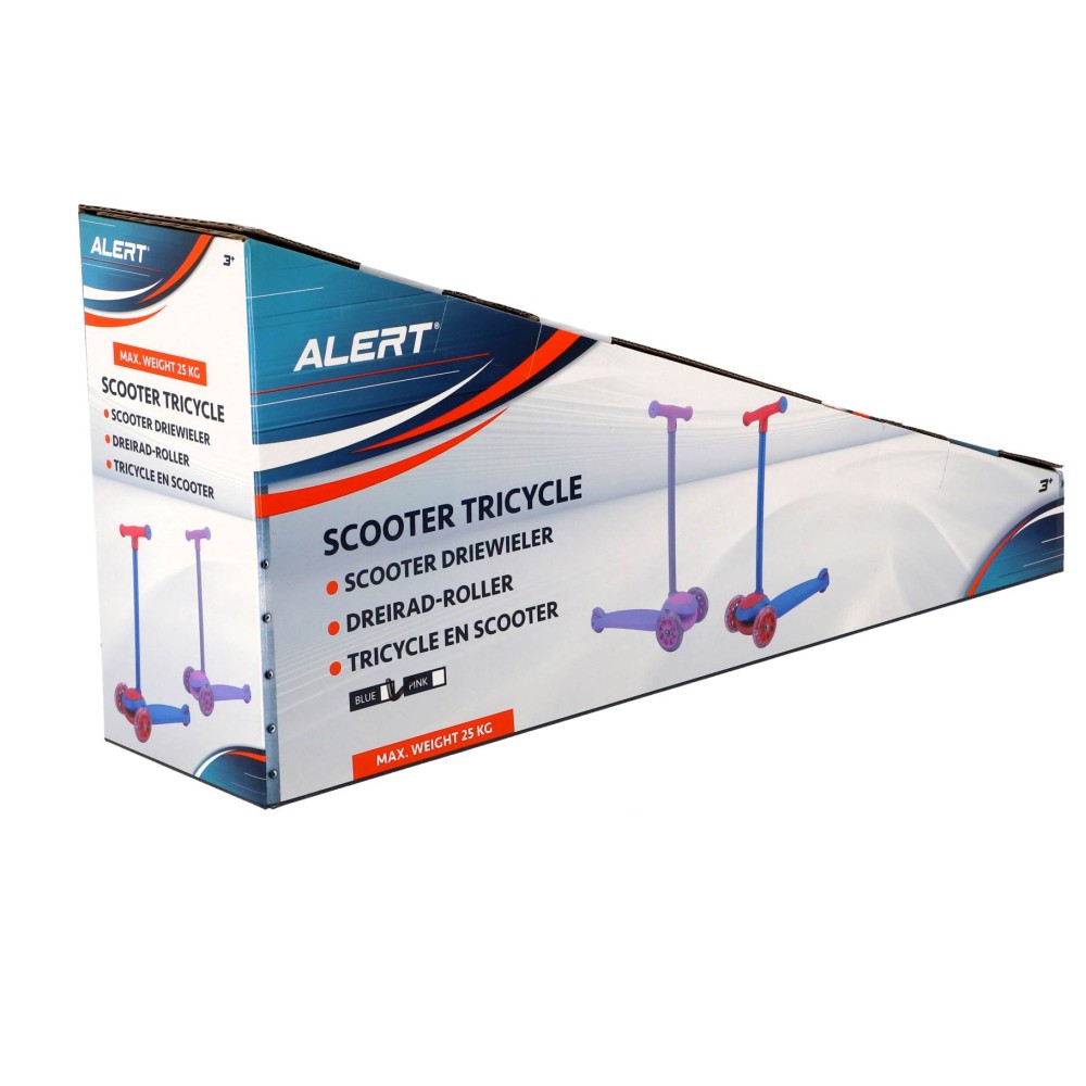 Alert step scooter driewieler blauw/rood