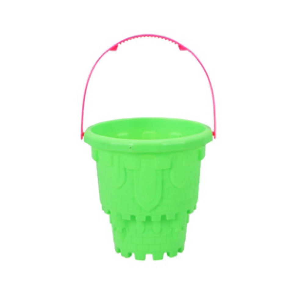 Kasteel emmer met handvat assorti blauw, groen, rood en oranje - Afbeelding 3