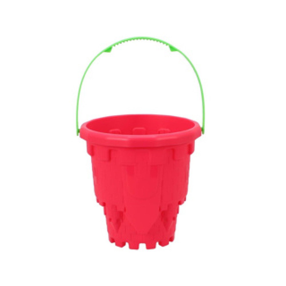 Kasteel emmer met handvat assorti blauw, groen, rood en oranje - Afbeelding 4