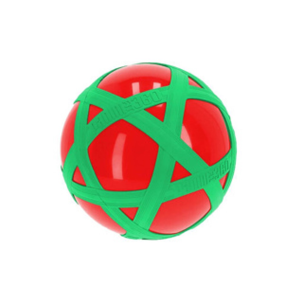 Rode Crossbal met Groene Rubberband - Afbeelding 3