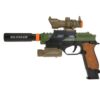 Alfafox Militair pistool met demper en zaklamp en  licht en geluid