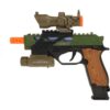Alfafox Militair pistool met demper en zaklamp en  licht en geluid