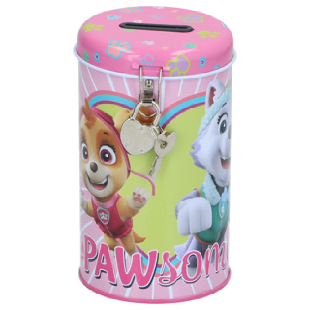 Spaarpot licentie met slot 4 assorti Paw Patrol, Minnie Mouse, Spider-Man - Afbeelding 2