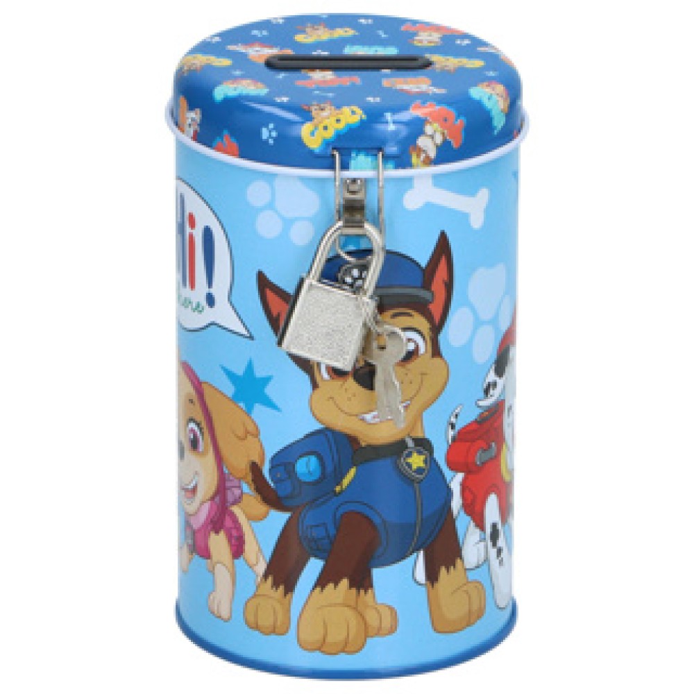 Spaarpot licentie met slot 4 assorti Paw Patrol, Minnie Mouse, Spider-Man - Afbeelding 3