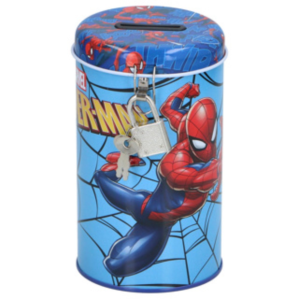 Spaarpot licentie met slot 4 assorti Paw Patrol, Minnie Mouse, Spider-Man - Afbeelding 4