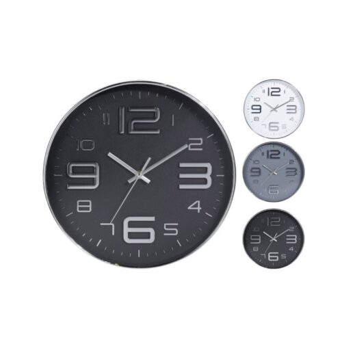 Wandklok 30,5 cm 3 assorti zilver (assortiment – willekeurige uitvoering)