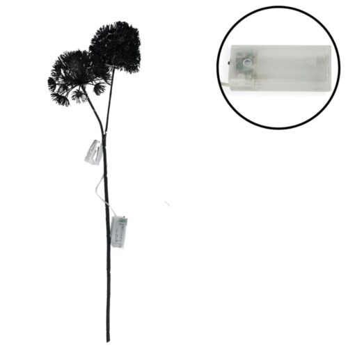 Kunst bloem heracleum countryfield led zwart 75 cm