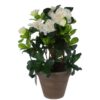 Kunstplant azalea wit in pot