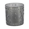 Theelichthouder LED 7,5 cm grijs