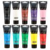 Acrylverf in tube 75ml 10 verschillende kleuren assorti (assortiment – willekeurige uitvoering)