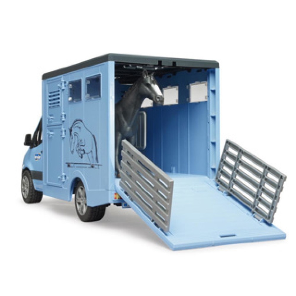 Bruder Diertransporter Mercedes Benz Met 1 Paard - Afbeelding 3