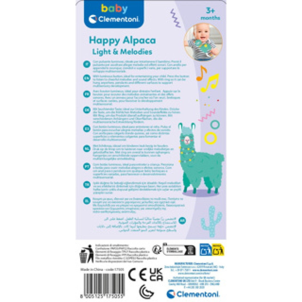 Clementoni baby alpaca ratel schud en speel - Afbeelding 4