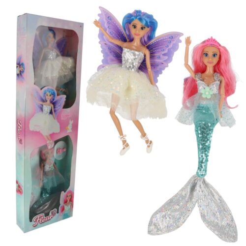 Tienerpoppenset mermaid + fairy