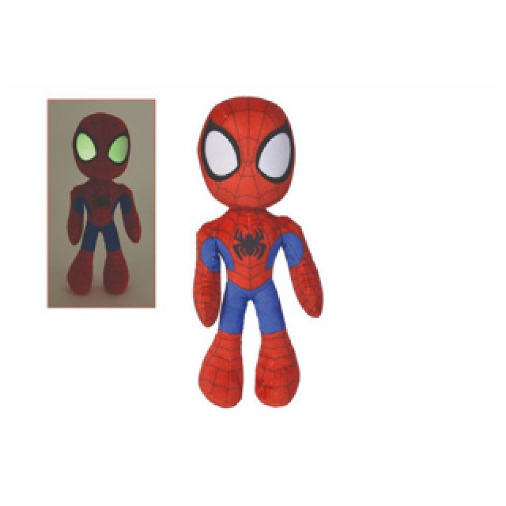 Spidey Pluche Met Oplichtende Ogen In Donker 25 Cm - Afbeelding 2