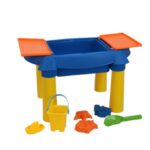 Zand en water tafel 48x32x29 cm rood/geel/oranje