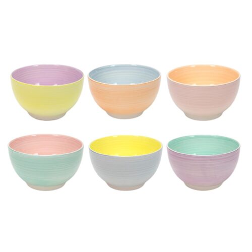Schaal Ø14cm 2-tone pastel, 6 assorti (assortiment – willekeurige uitvoering)