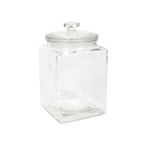 Voorraadpot knop vierkant ø14,4*23,8cm 3l