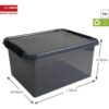 Comfort line opbergbox 36 liter transparant grijs/zwart 50 x 40 x 26 cm
