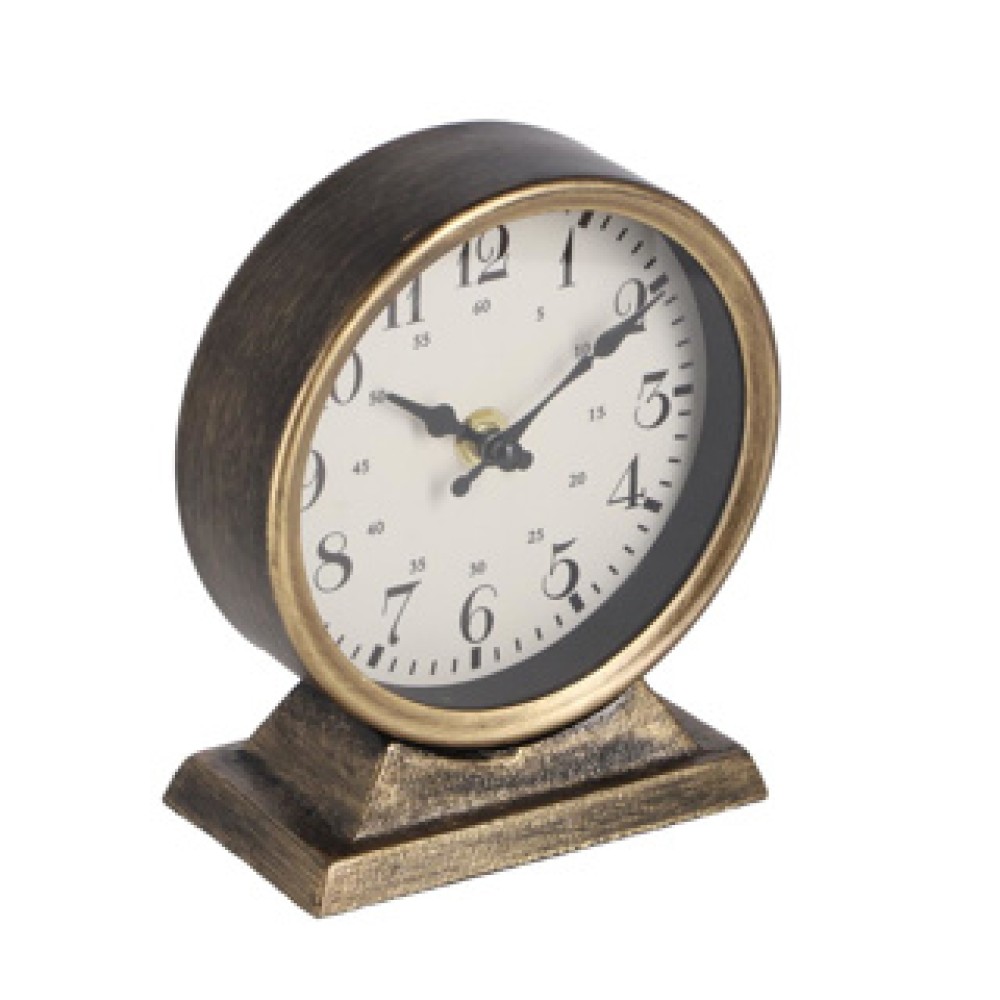 Klok rond Caroline S metaal 13x6,5x15cm - Afbeelding 2
