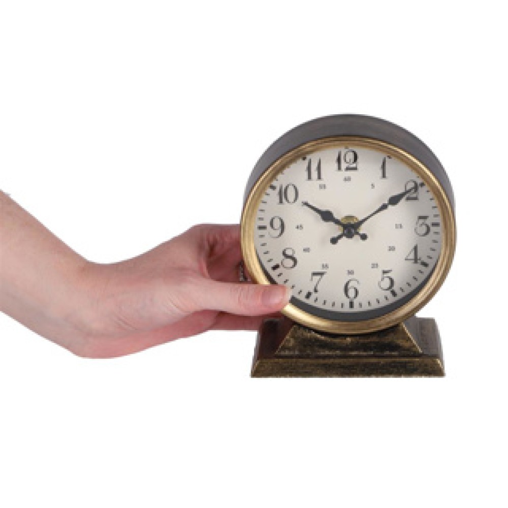 Klok rond Caroline S metaal 13x6,5x15cm - Afbeelding 4