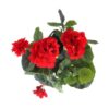 Kunstplant geranium rood in pot grijs