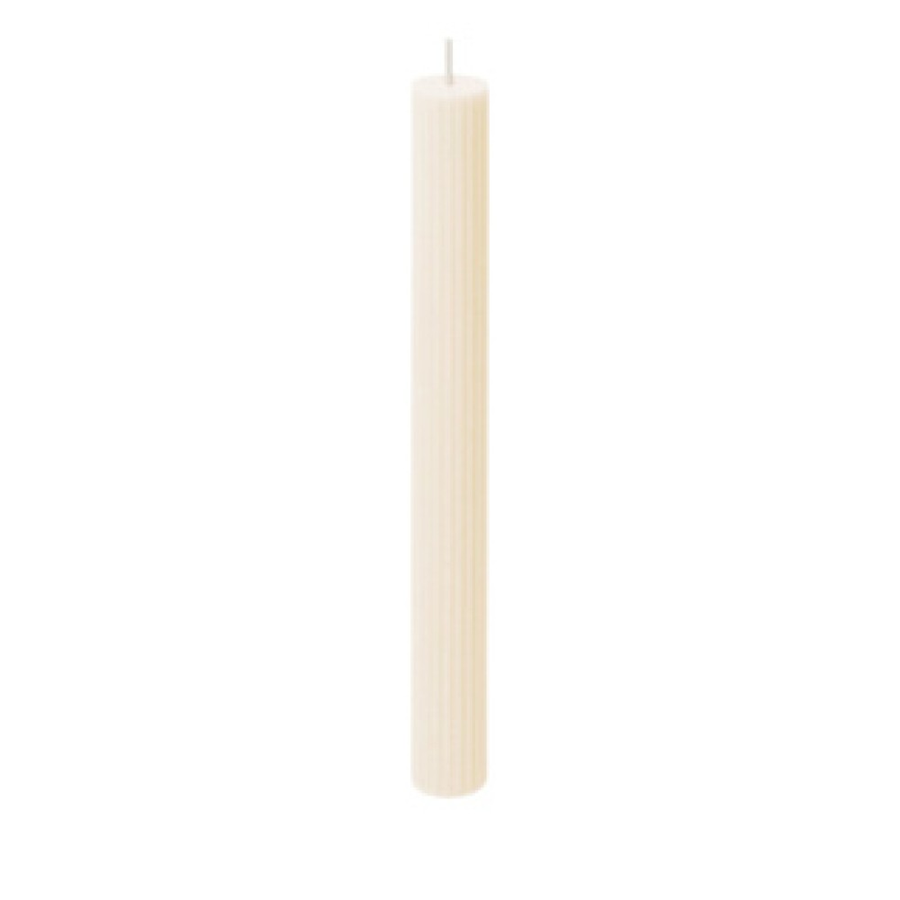 Spaas ribbed diner kaars 10 uur - Ivory - Afbeelding 2