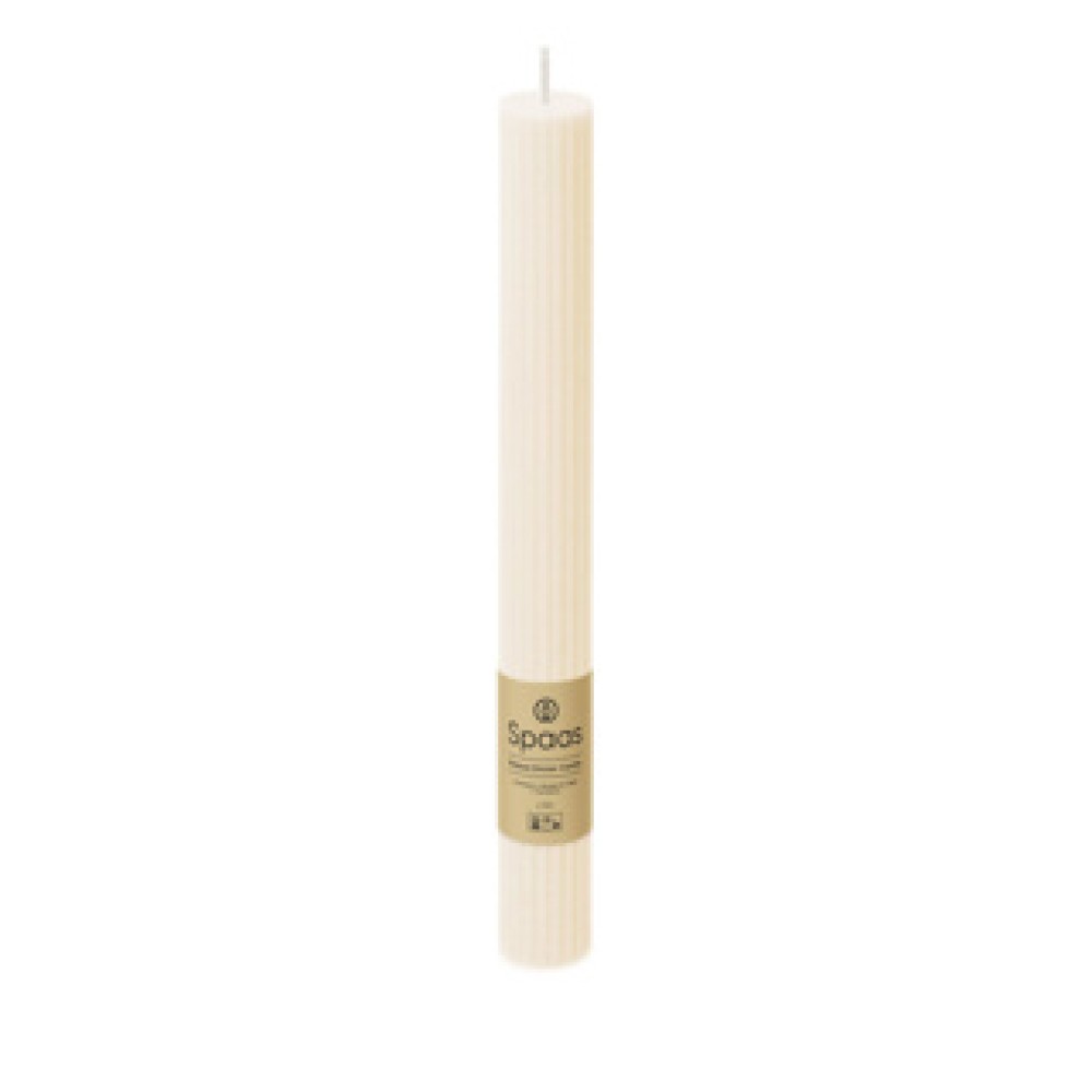 Spaas ribbed diner kaars 10 uur - Ivory - Afbeelding 3