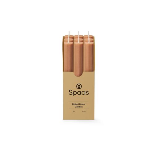 Spaas ribbed diner kaars 10 uur - Beige
