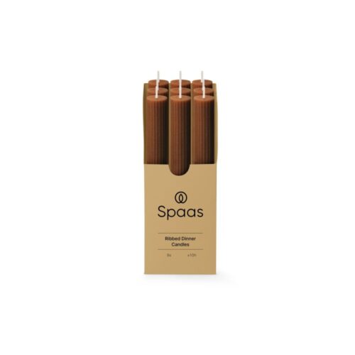 Spaas ribbed diner kaars 10 uur - Brown