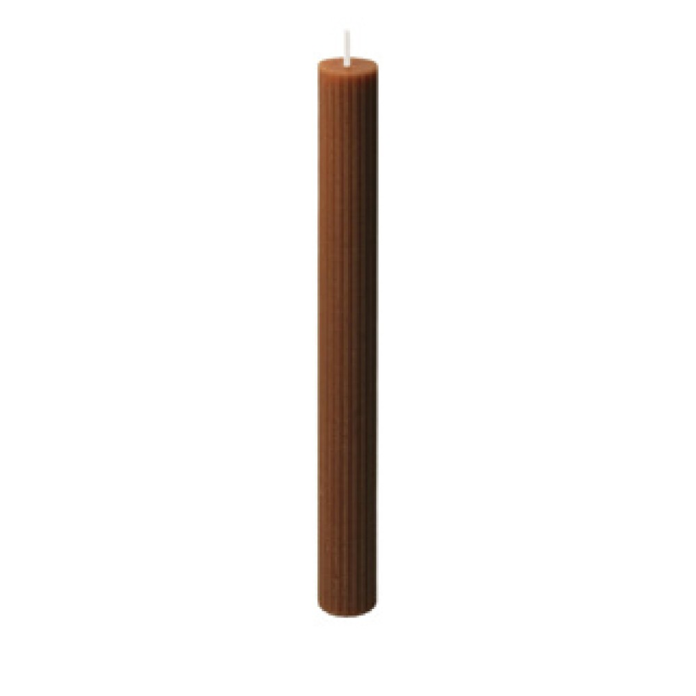 Spaas ribbed diner kaars 10 uur - Brown - Afbeelding 2