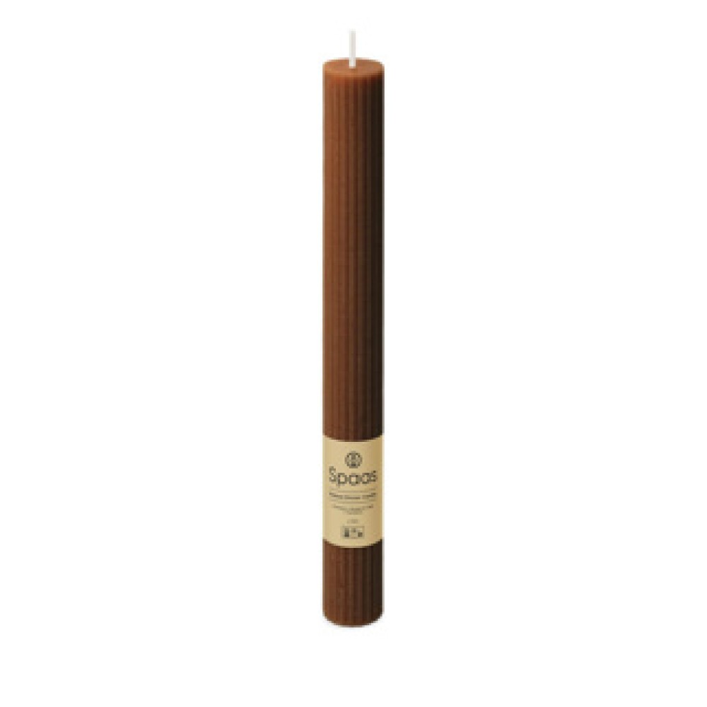 Spaas ribbed diner kaars 10 uur - Brown - Afbeelding 3