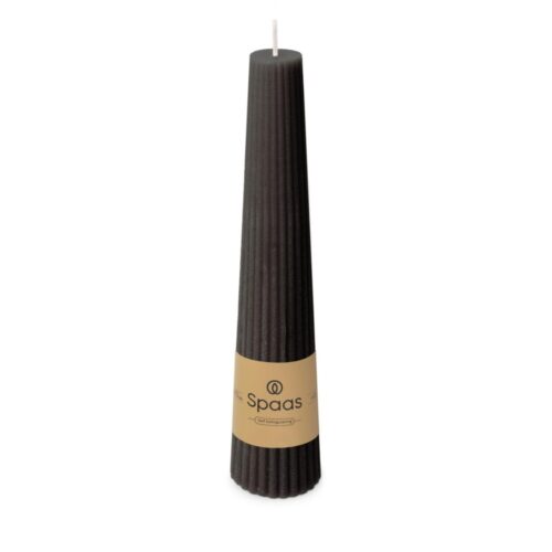 Spaas ribbed kaars obelisk 25 uur - Black