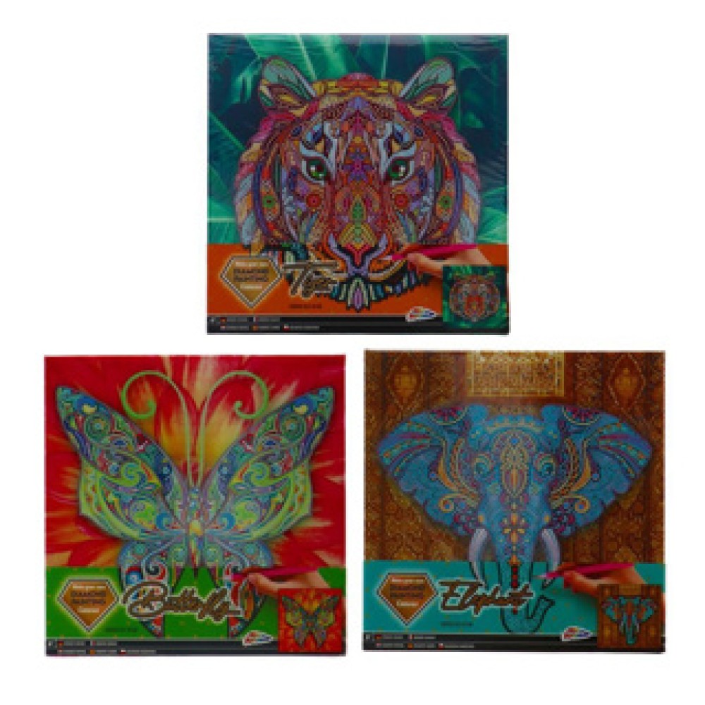 Diamond Painting Op Canvas 30x30 cm 3 assorti - Afbeelding 4