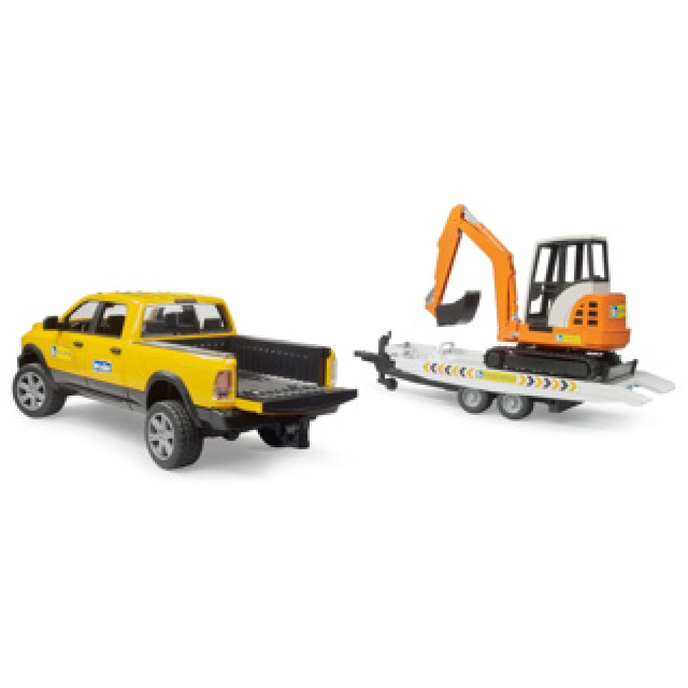 Auto Ram 2500 Power Wagen Rental Service met aanhangwagen en minibagger - Afbeelding 5