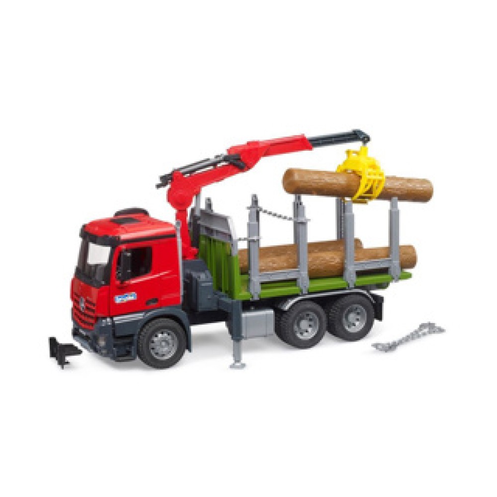 Bruder Auto Vrachtwagen MB Arocs Met Bomen - Afbeelding 4