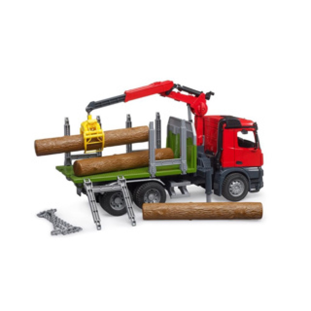 Bruder Auto Vrachtwagen MB Arocs Met Bomen - Afbeelding 5