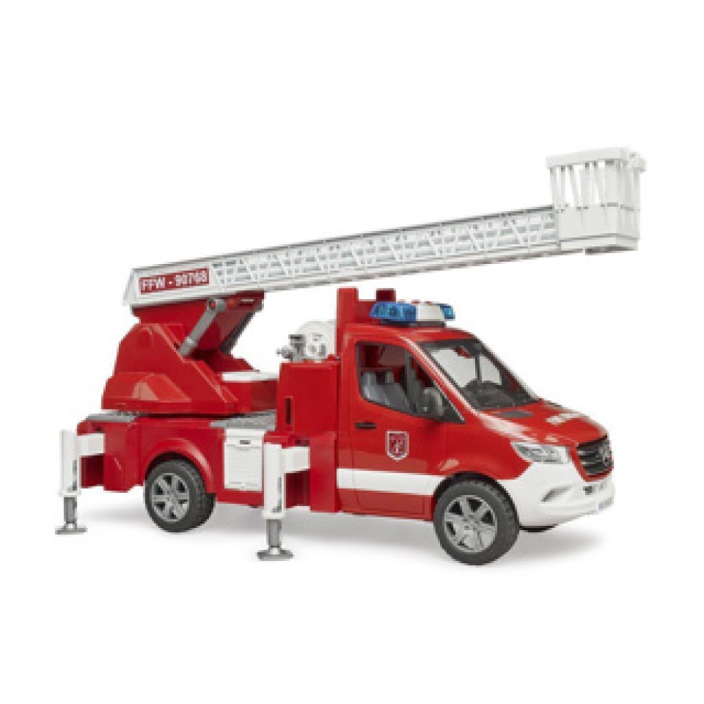 Bruder Brandweerauto met Ladder en Waterpomp +Licht en Geluid - Afbeelding 2