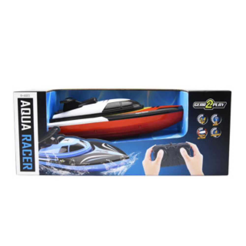 Radio controlled speedboot Rood en blauw 2 assorti - Afbeelding 2
