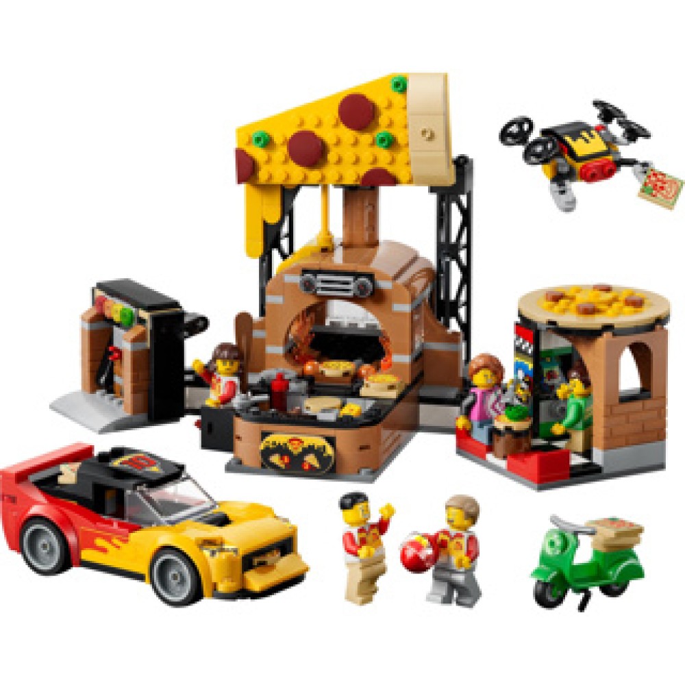LEGO 60496 My City Pizzacentrale Met Voertuigen - Afbeelding 2
