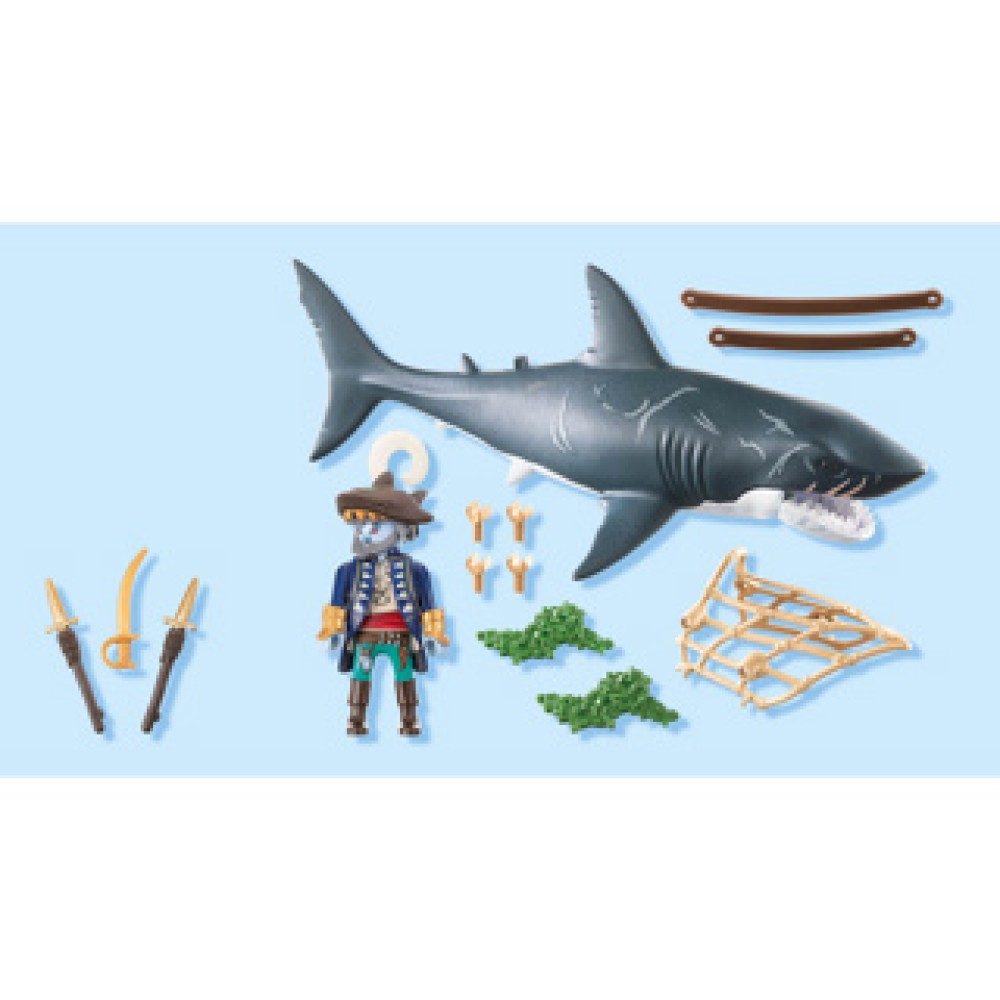 Playmobil 71793 reuzenhaai met piraat - Afbeelding 2