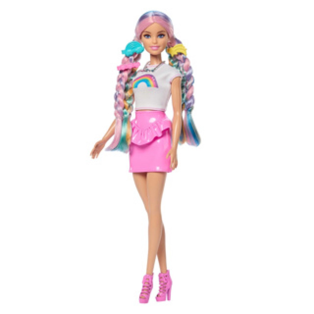 barbie fab rainbow sparkle hair play - Afbeelding 2